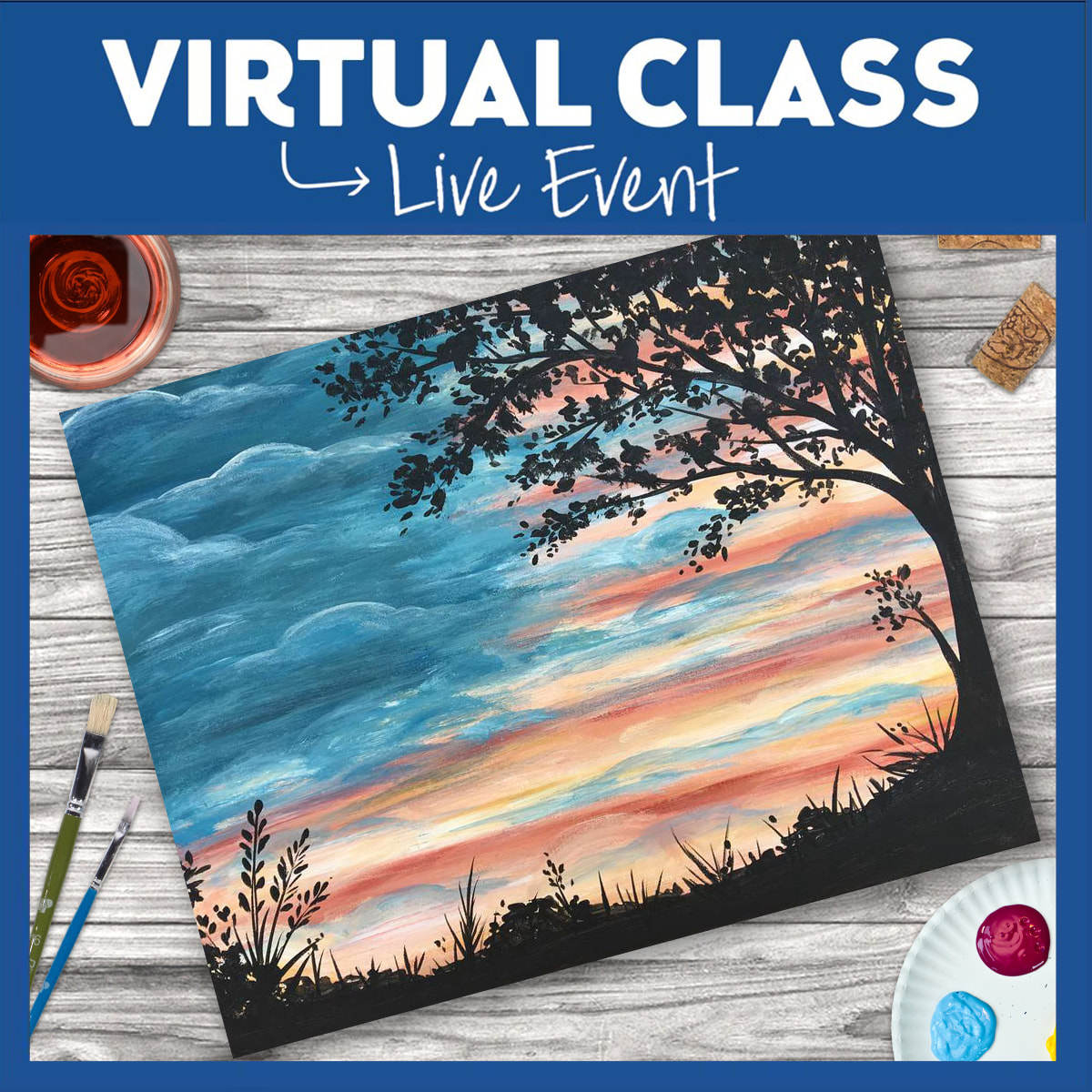 LIVE INTERACTIVE VIRTUAL CLASS - ART KIT INCLUDED (HAVE SUPPLIES? THEN IT'S ONLY $15!)